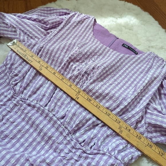 Zara purple gingham blogger mini dress small - Picture 11 of 16